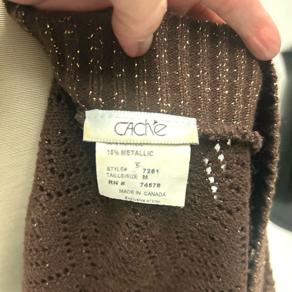 Cache Brown Knit Women's Sweater. EUC - Picture 4 of 4